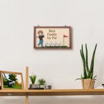 Personalisierte Best Dad Mom von Par Cartoon Golf Charakter hölzerne Plakette mit 1-8 Namen und Halter Home Decor Vatertag Geburtstag Geschenk für Golfliebhaber