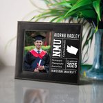 Personalized Graduation Leather Photo Frame with School inforamtion and Map Graduation Memorial Gift for Class of 2025 Graduates