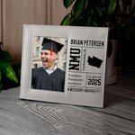 Personalized Graduation Leather Photo Frame with School inforamtion and Map Graduation Memorial Gift for Class of 2025 Graduates