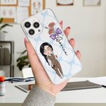 Personalized Cartoon Nurse Doctor Bow Birth Flower Phone Case for iPhone with Name Appreciation Birthday Gift for Medical Staff