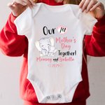 Personlig Vår 1:a Mors Dag Tillsammans 100% Bomull Baby Onesie med Namn Present till nybliven mamma