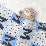 Personalized Paw Print Heart Bone Ball Multicolor Initial Plaid Soft Dog Cat Pet Blanket with Name Home Decor Birthday Gift for Pet Owners