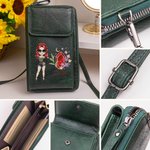 Personalisierte Cartoon Mode Mädchen Birthstone PU Leder Crossbody Tasche Brieftasche mit Namen und Kartenschlitze Reisezubehör Geburtstag Geschenk für Frauen