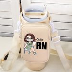Personalisierte Cartoon medizinischen Charakter Name Wasserflasche Tragetasche mit abnehmbaren Beutel und verstellbaren Riemen Anerkennung Geschenk für Krankenschwester Arzt