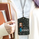 Personalizzato aiuto all'insegnamento Fiore personaggio dei cartoni animati in pelle portabadge con nome e cordino Ufficio Ritorno a scuola Regalo per la giornata dell'insegnante