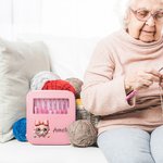 Personalized Cute Bow Glass Yarn Ball Ergonomic 8Pcs Crochet Hook Set with Name and Scissors Storage Box Birthday Gift for Crochet Lovers