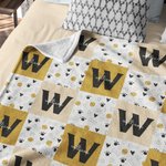 Personalized Paw Print Heart Bone Ball Multicolor Initial Plaid Soft Dog Cat Pet Blanket with Name Home Decor Birthday Gift for Pet Owners
