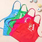 Personalisierte Bunny Name Adjustable Kid Schürze Koch Hut Set mit anfänglichen Ostern Geschenk für Jungen Mädchen