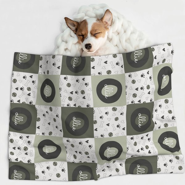 Coperta personalizzata con stampa a zampa, cuore, osso, iniziali, plaid, morbida per cani e gatti con nome, regalo di compleanno per i proprietari di animali.