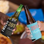 Personalized Name Age Year Text Combination Beer Can Cooler Sleeve Set of 12 Vacation Birthday Party Gift for Family Friends