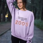 Personalized Birth Year Roses Feathers Succulents Design T-shirt Sweatshirt With Name Birthday Gift for Friends and Families