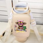 Personalized Waterproof Highland Cow Name Water Bottle Carrier Bag Tumbler Accessories for 40oz Stanley Birthday Gift for Friends Family Teachers