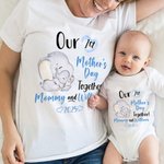 Personlig Vår 1:a Mors Dag Tillsammans 100% Bomull Baby Onesie med Namn Present till nybliven mamma