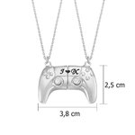 Collier Couple Personnalisé avec Initiales Gravées en Forme de Console de Jeux Pendentif Magnétique Cadeau St-Valentin Anniversaire pour Couple Joueur