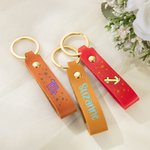 Segno zodiacale multicolore personalizzato Portachiavi in pelle con nome Compleanno Anniversario Borsa Accessori Regalo per le donne