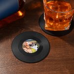 Personalised Set of 2 Classic Vinyl Record Design Coaster with Photo Home Decor Birthday Gift for Vinyl Lovers