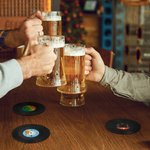 Personalised Set of 2 Classic Vinyl Record Design Coaster with Photo Home Decor Birthday Gift for Vinyl Lovers