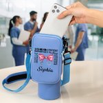 Personalizada Bow Estetoscopio Nombre Botella de Agua Bolsa de Transporte Accesorios para 40 oz Stanley Apreciación Regalo de Graduación para el Personal Médico Estudiante