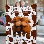 Personalised You and Me We Got This Highland Cow Couple Soft Throw Blanket with Name Anniversary Valentine's Day Birthday Gift for Couples