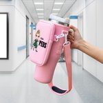 Personalisierte Cartoon medizinischen Charakter Name Wasserflasche Tragetasche mit abnehmbaren Beutel und verstellbaren Riemen Anerkennung Geschenk für Krankenschwester Arzt