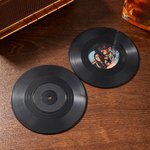Personalised Set of 2 Classic Vinyl Record Design Coaster with Photo Home Decor Birthday Gift for Vinyl Lovers