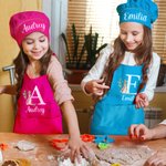 Personalisierte Bunny Name Adjustable Kid Schürze Koch Hut Set mit anfänglichen Ostern Geschenk für Jungen Mädchen