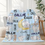 Personalisierte niedliche Mond Stern Elefanten weiche Decke mit mehreren Namen Raumdekoration ersten Muttertag Baby Dusche Geschenk für Baby Jungen Mädchen