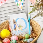 Cahier à spirales A5 et parure de stylos lapin avec initiales et noms personnalisés Cadeau d'anniversaire de Pâques pour enfants