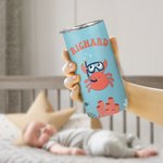 Personalisierte 355 ml Tauchen Tier Design Schnabeltasse mit Namen 2 Deckel und Farbvarianten Geburtstag Geschenk für Jungen Mädchen