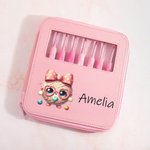 Personalized Cute Bow Glass Yarn Ball Ergonomic 8Pcs Crochet Hook Set with Name and Scissors Storage Box Birthday Gift for Crochet Lovers