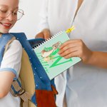 Cahier à spirales A5 et parure de stylos lapin avec initiales et noms personnalisés Cadeau d'anniversaire de Pâques pour enfants