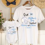 Personlig Vår 1:a Mors Dag Tillsammans 100% Bomull Baby Onesie med Namn Present till nybliven mamma