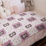 Personalized Paw Print Heart Bone Ball Multicolor Initial Plaid Soft Dog Cat Pet Blanket with Name Home Decor Birthday Gift for Pet Owners