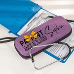 Personalised Coquette Bow Name Zippered Stethoscope Carrying Case with Mesh Pocket Appreciation Birthday Gift for Nurse Doctor Medical Staff