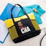 Personalizada de dibujos animados femenino Médico Nombre del personaje Bolsa grande con bolsillos de malla Cumpleaños Gratitud Regalo para la enfermera Médico Personal