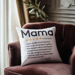 Recensione personalizzata a cinque stelle Morbido cuscino di lancio con nome Festa della mamma Regalo di compleanno per la mamma