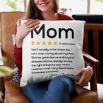 Recensione personalizzata a cinque stelle Morbido cuscino di lancio con nome Festa della mamma Regalo di compleanno per la mamma