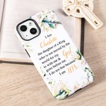 Funda de Teléfono Personalizada Floral Soy la Hija del Rey con Nombre Regalo Religioso de Bautizo Cumpleaños para Cristianos