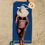 Personalized Multicolour Gettin' My Bronze On Oversized Quick Dry Beach Towel with Name Beach Pool Party Birthday Gift for Family Friends