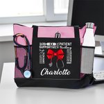 Estetoscopio Personalizado con Lazo Frases Positivas Bolsa de Viaje con Cremallera con Nombre y Bolsillo de Malla Regalo de Cumpleaños para Enfermera Doctora Personal Médico