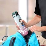 Bouteille de Sport 1 Litre Personnalisée avec Personnage Nom Numéro Style Ballon de Sport Échelle de Temps Cadeau Anniversaire pour Amateur de Sport