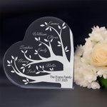 Targa a cuore in acrilico con nomi e testi incisi Decorazione per la casa Regalo di compleanno per i nonni Mamma