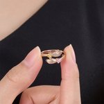 Personalised Dainty Heart Birthstone Hug Ring with Engraved Text Minimalist Jewellery Mother's Day Birthday Gift for Women