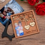 Personalisierte zusammen für immer Cartoon umarmt Paar Herz Namen hölzernen Rahmen mit Stand Desk Decor Valentinstag Jahrestag Geschenk für Paare