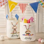 Personalisierte schrulligen Ostern Hase Eier Korb mit Namen Eier Jagd Party Favors Ostern Geschenk für Jungen Mädchen