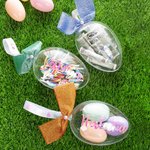 Henkilökohtainen kirkas nimi Täytettävissä pääsiäismuna säiliö Glitter nauha pääsiäinen metsästys osapuoli lahja perheelle lapsille