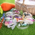 Henkilökohtainen kirkas nimi Täytettävissä pääsiäismuna säiliö Glitter nauha pääsiäinen metsästys osapuoli lahja perheelle lapsille