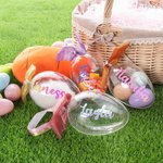 Henkilökohtainen kirkas nimi Täytettävissä pääsiäismuna säiliö Glitter nauha pääsiäinen metsästys osapuoli lahja perheelle lapsille
