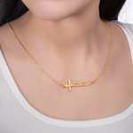 Henkilökohtainen Dainty syntymäkivi Cross kaulakoru nimi Jeesus Korut Syntymäpäivä Christian Kaste lahja naisille