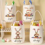 Personalisierte schrulligen Ostern Hase Eier Korb mit Namen Eier Jagd Party Favors Ostern Geschenk für Jungen Mädchen